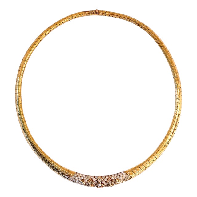 Van Cleef & Arpels 18 Kt Yellow Gold and 5.6 Ct Diamond Collar/Choker Necklace For Sale