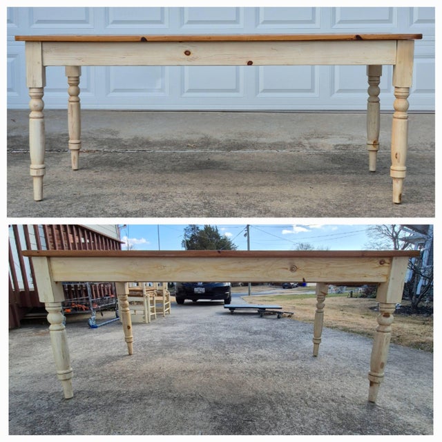 1993 Ethan Allen French Country Farmhouse Pine Dining Table (6x3’) For Sale - Image 10 of 14