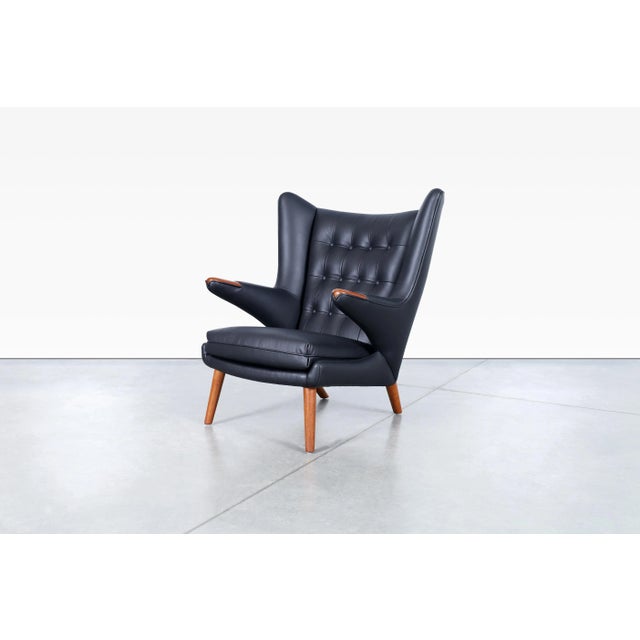 Mid-Century Modern Danish Modern Leather "Papa Bear" Chair by Hans J. Wegner for a.p. Stolen, 1950s For Sale - Image 3 of 13