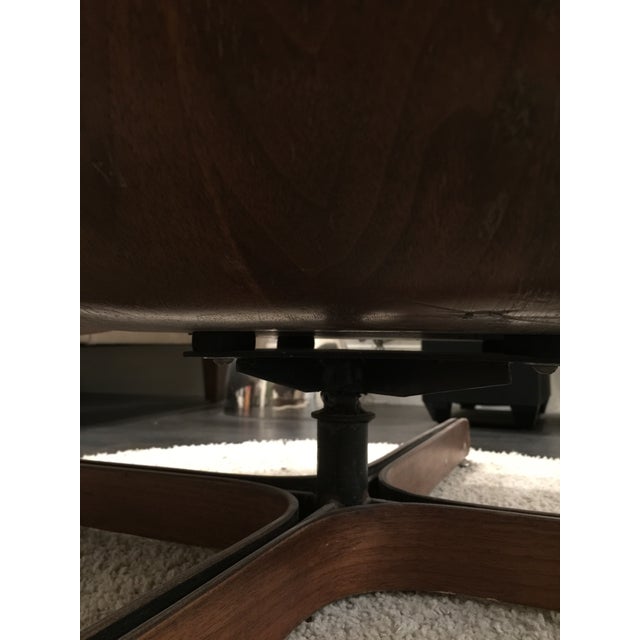 Eames Style Plywood/Leather Lounge Chair Recliner | Chairish