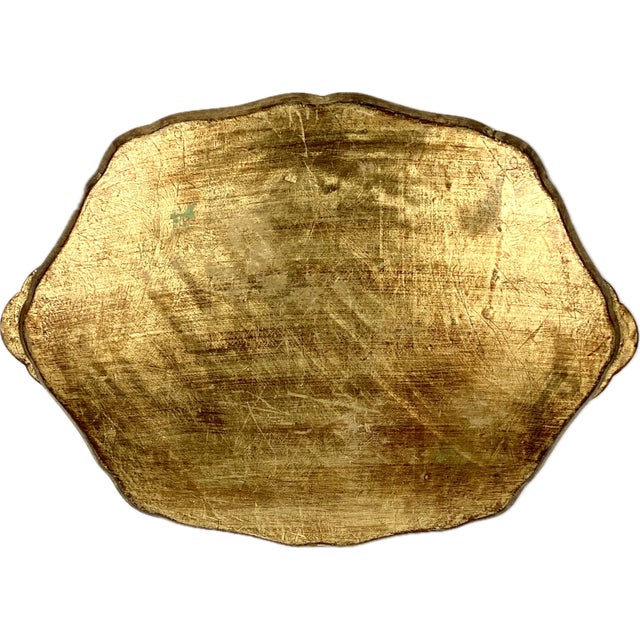 Italian Florentine Decorative Giltwood Serving Tray For Sale - Image 4 of 5