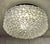 Vintage Ceiling Lamp with Black Metal Mounting and Clear Relief Glass Shade, 1980s For Sale - Image 3 of 7