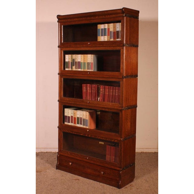Oak Bookcase with Drawer by Globe Wernicke For Sale - Image 3 of 11