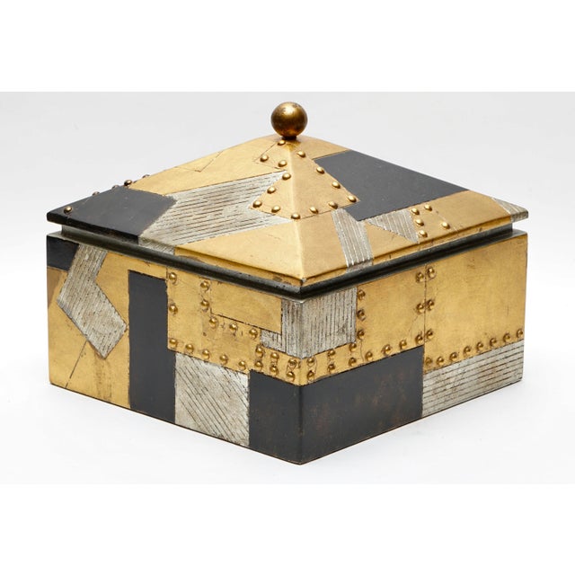 Art Deco Vintage Brutalist Patchwork Jewelry Box For Sale - Image 3 of 7
