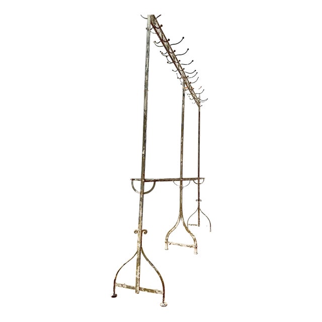 Victorian Wrought Iron Painted Coat Stand For Sale