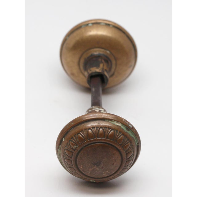 Vintage Concentric Brass Egg & Dart Entry Door Knobs For Sale - Image 4 of 4