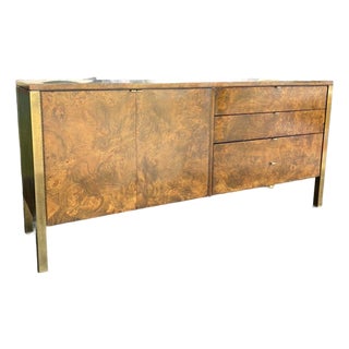 Mid Century Tomlinson Burl & Brass Sideboard For Sale