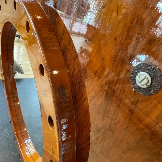 Brown 1970s Industrial Wooden Mirror For Sale - Image 8 of 10