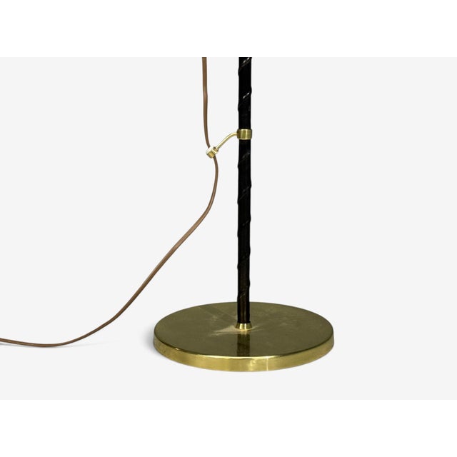 Brass 1950s Möllers Armatur Eskilstuna, Floor Lamp, Leather, Brass For Sale - Image 8 of 10