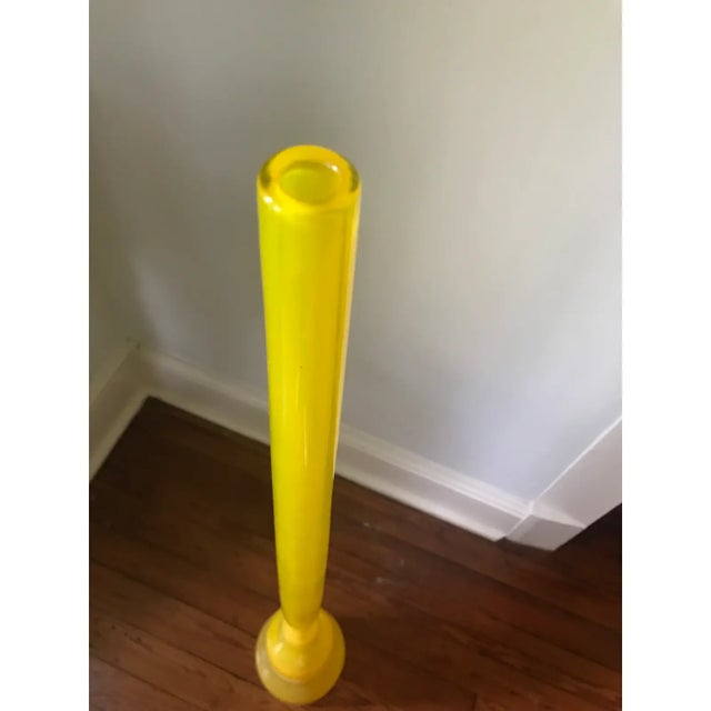 Blenko Late 20th Century Yellow Modernist Art Glass Floor Vase For Sale - Image 4 of 10