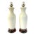 Vintage Mid Century Creamy White Ceramic Vase Lamps- A Pair For Sale