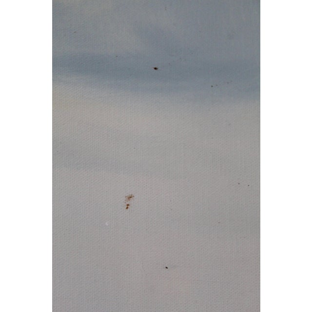 Vintage Mid-20th Century Signed Maritime Oil Painting of Tall Ship at Sea – Nautical Seascape on Canvas For Sale - Image 10 of 14