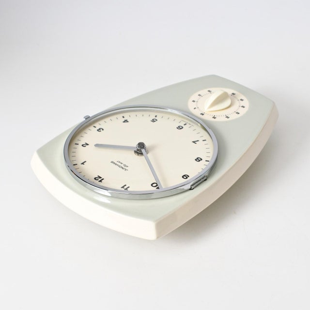 German Ceramic Kitchen Wall Clock from Junghans, 1960s | Chairish