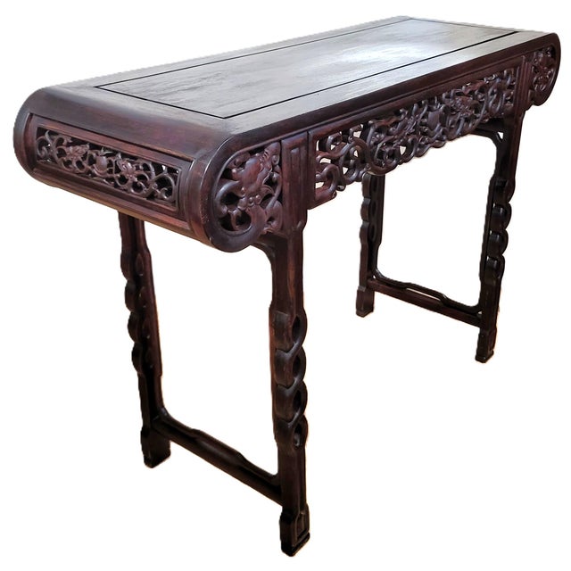 Fresh from a well traveled New York City estate, we have a pleasure to offer you this gorgeous DRAGON Carved Hardwood...
