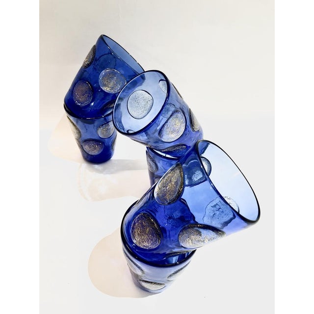 Astonishing drinking set in colored Murano canes made by Angelo Ballarin for Ribes Studio. Gio Ponti glasses are made of...