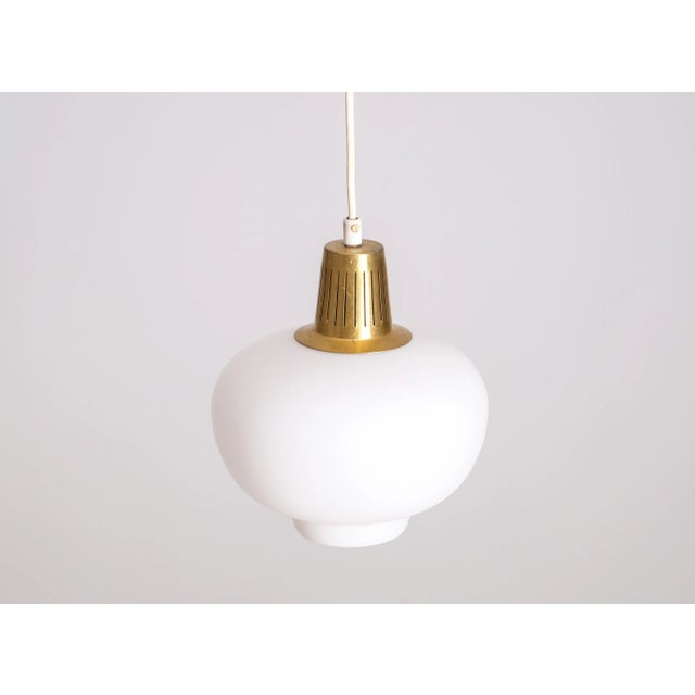 Vintage Brass and Glass Ceiling Lamp by Hans Bergström, 1950s For Sale - Image 6 of 8