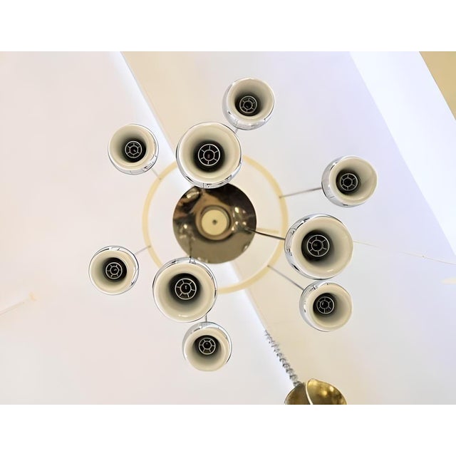 Esperia 1970s Esperia Mid-Century Modern Chrome Chandelier For Sale - Image 4 of 10