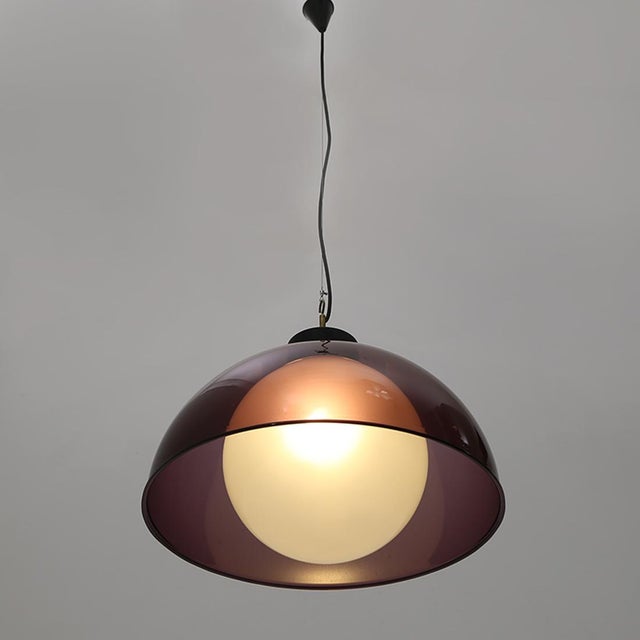 Purple Methacrylate and Glass Pendant Light, 1950s For Sale - Image 11 of 13