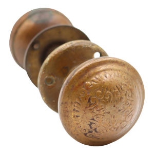 Antique Vernacular Reading Brass Passage Door Knob Set