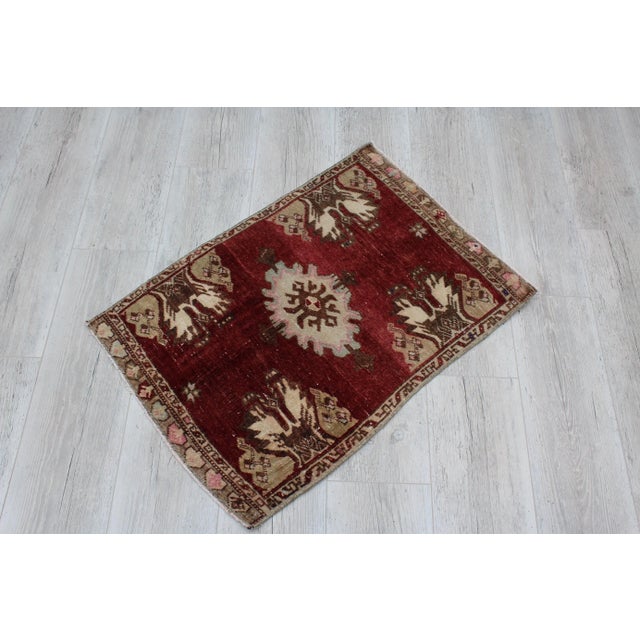 This gorgeous traditional hand knotted Vintage Anatolian area rug is approximately 60 years old in excellent vintage...