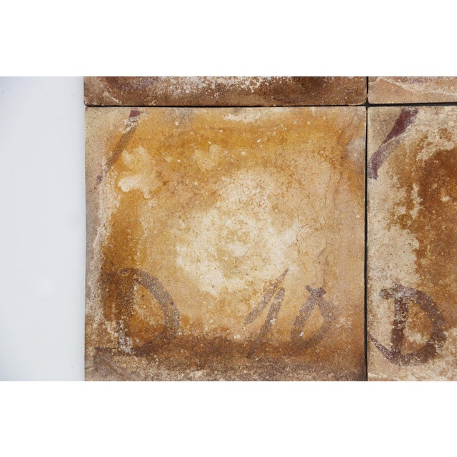 19th Century Set of Four Tiles Blue & White Depicting a Hand, Landscapes and a Hand Holding a Fan For Sale - Image 12 of 13