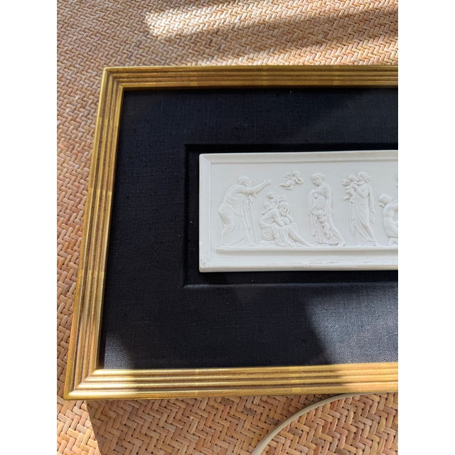 Mid 20th Century Mid 20th Century Framed Royal Copenhagen Bisque Porcelain Plaque Entitled Ages of Love. For Sale - Image 5 of 9