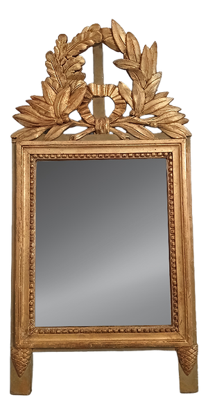 Small Louis XVI Style Gold-Colored Trumeau Mirror, 1780