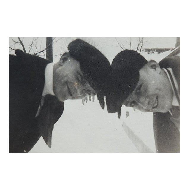 Early 20th Century Snapshot Photograph Two Guys Goofing Off For Sale