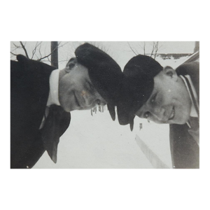 Early 20th Century Snapshot Photograph Two Guys Goofing Off