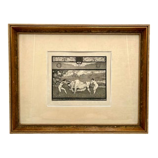 Max Klinger Apollo and Daphne Ii, 1879 Original Etching & Aquatint, Opus II Plate Xi, Framed German Symbolist Art For Sale