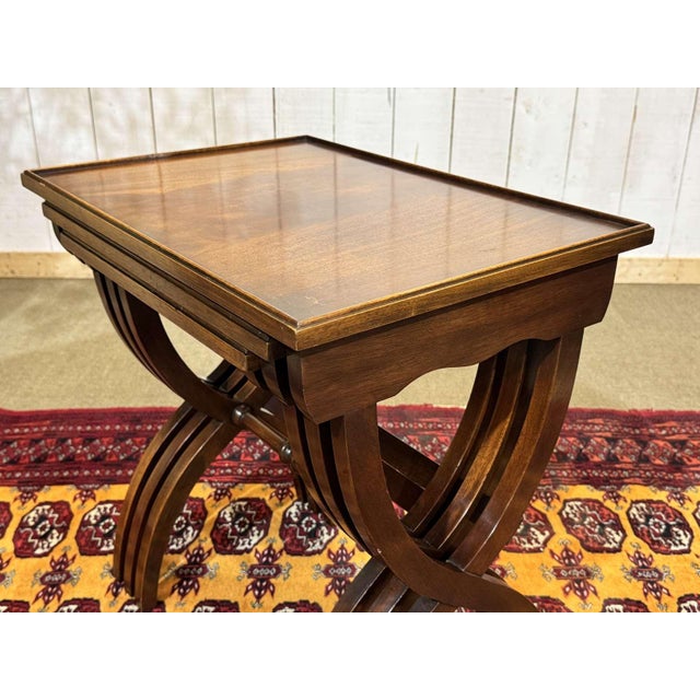 English Mahogany Nesting Tables, 1950s, Set of 3 For Sale - Image 5 of 15