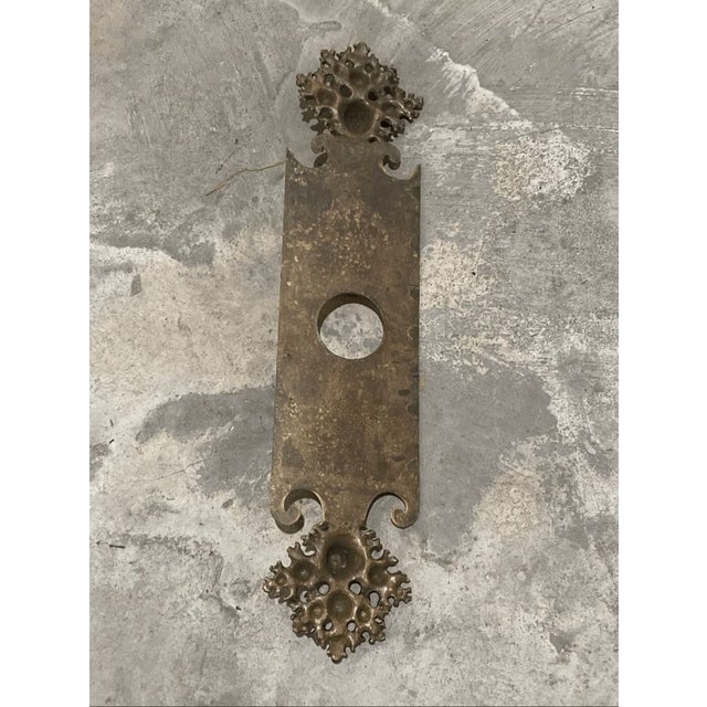 Art Nouveau Antique Art Nouveau Solid Brass Door Plate For Sale - Image 3 of 6