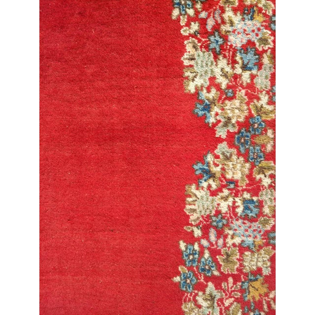 Vintage Persian Kerman Runner Rug, Hand-Knotted Wool, Floral Design, Red & Yellow, 3x13 For Sale - Image 12 of 15