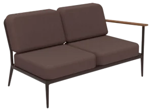 Nature Chocolate Double Left Modular Sofa by Mowee