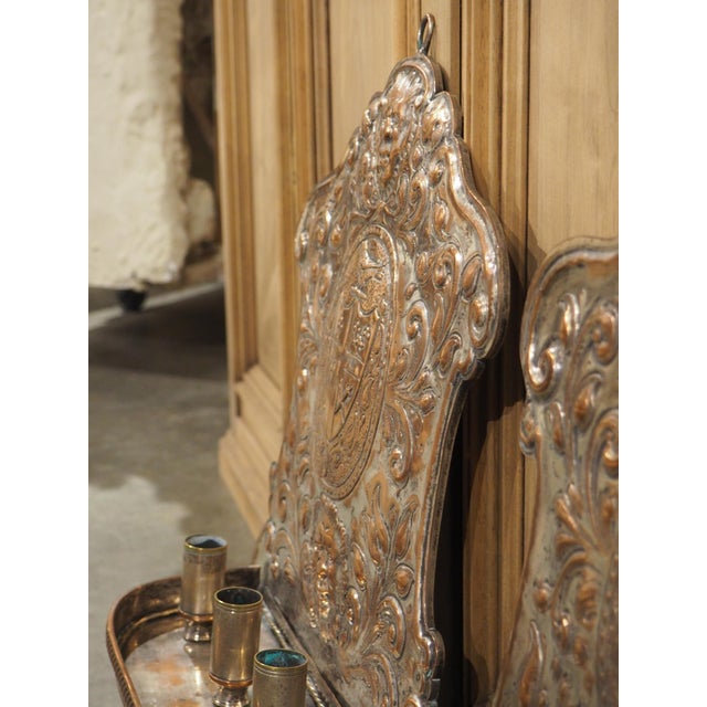 Pair of 19th Century French Silver Plated Copper Repousse 3-Light Wall Sconces For Sale - Image 15 of 18