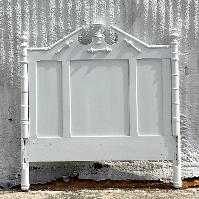 Mid 20th Century Vintage Georgian Pediment Full Headboard For Sale In West Palm - Image 6 of 7