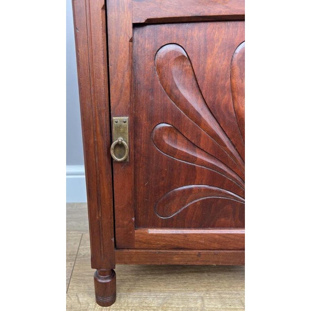 Antique French Walnut Bedside Table with Marble Top For Sale - Image 6 of 12