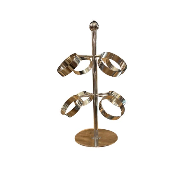 1990s Chrome Wire Basket Champagne Holders on Stand For Sale In Los Angeles - Image 6 of 6