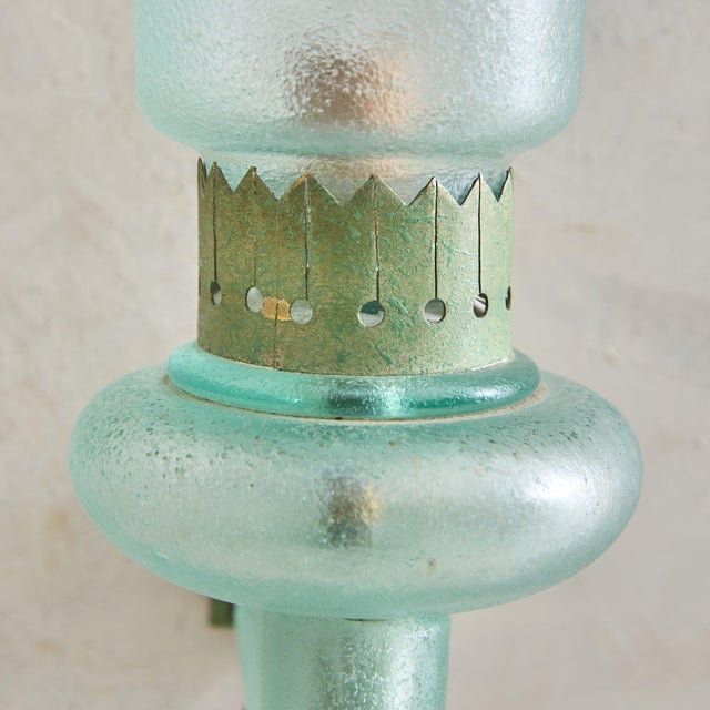 1940s 1940s Italian Corroso Glass Sconce Attributed to Flavio Poli for Seguso No. 02 For Sale - Image 5 of 12