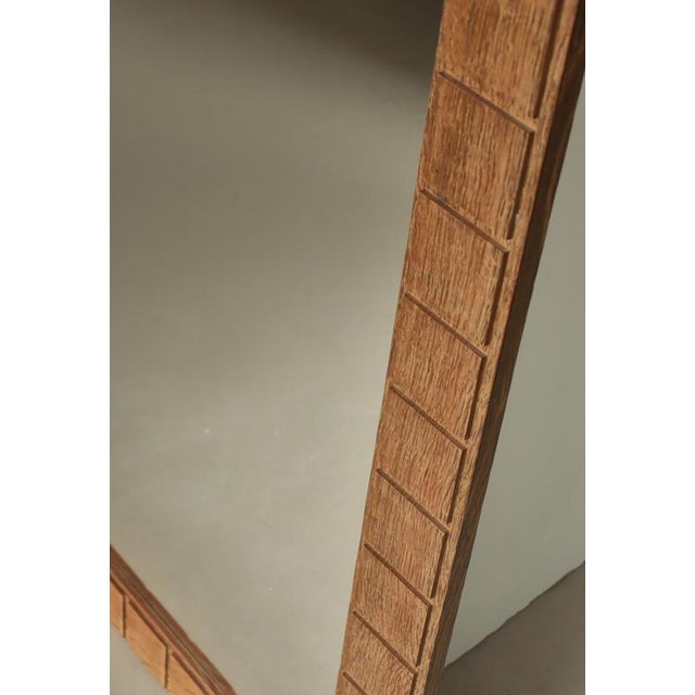Wood Scandinavian Modern Oak Wall Mirror in the style of Kjaernulf, Denmark, 1960s For Sale - Image 7 of 9