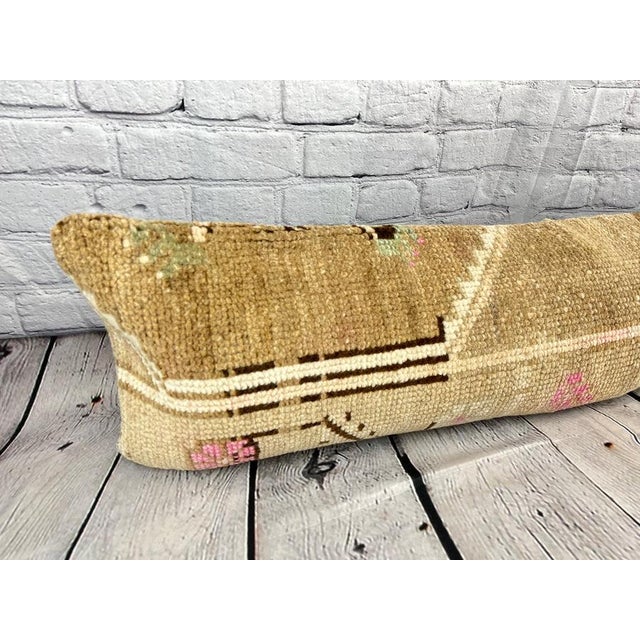 12 x 46 Lumbar Rug Pillow Exotic Embellishments Turkish Pillow Cushion Cover For Sale In Houston - Image 6 of 7