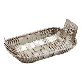 Silver Fish Basket with Two Handles For Sale