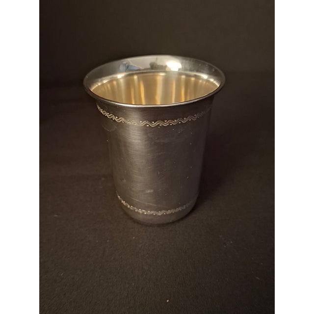 Vintage Sterling Silver Kiddush Cup Star of David Engraved Judaica Tumbler For Sale - Image 11 of 18