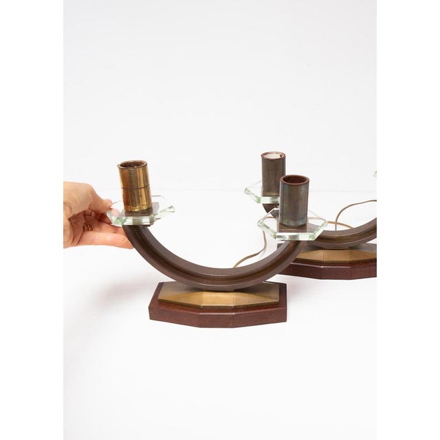 French Art Deco Table Lamps, 1940, Set of 2 For Sale - Image 4 of 10