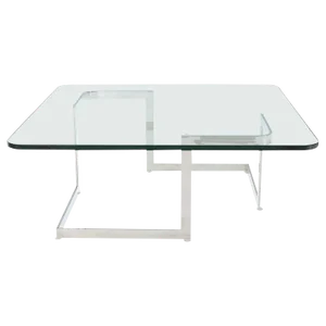 Large Square Thick Glass Top Coffee Table