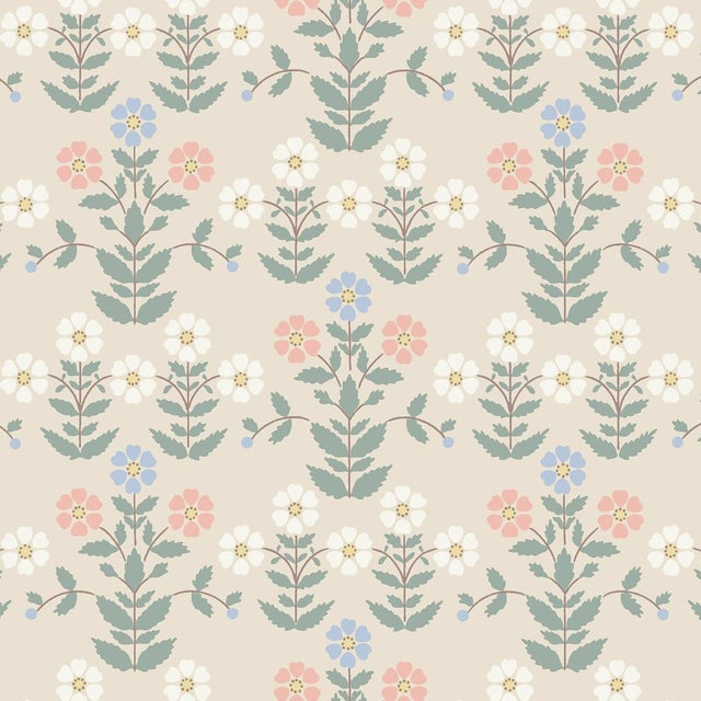 SAMPLE - Boråstapeter Sippor Wallpaper In Multi For Sale