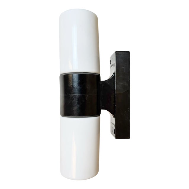 Industrial Brown Bakelite and Milk Glass Wall Light from Elektrosvit, 1960s For Sale