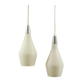 Mid-Century Finnish Glass Pendants - A Pair For Sale
