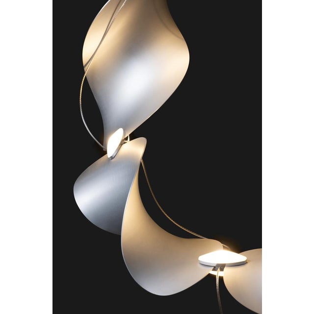 Dune 8 Curve Chandelier with Silver Anodized Shades by Daniel Becker For Sale - Image 9 of 14