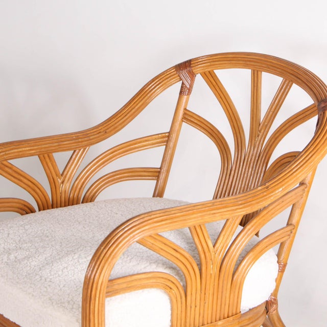 Floral Palm Rattan Lounge Set, 1970s, Set of 3 For Sale - Image 10 of 15